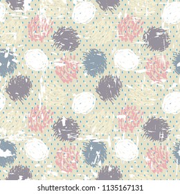 Pleasant gentle textiles for home. Vector background. Shabby wallpaper. Seamless pattern.