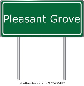 Pleasant Grove, Alabama, road sign green vector illustration, road table, USA city