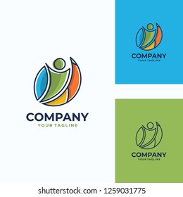 pleasant human vector logo template