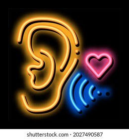 Pleasant Sound for Ear neon light sign vector. Glowing bright icon Pleasant Sound for Ear Sign. transparent symbol illustration