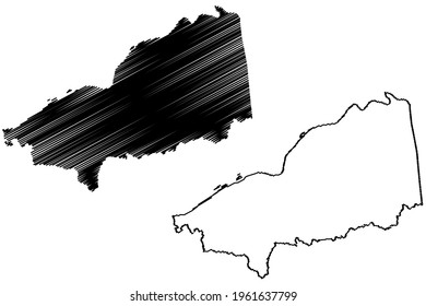 Pleasants County, State of West Virginia (U.S. county, United States of America) map vector illustration, scribble sketch Pleasants map