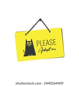 please adopt me sign on white background