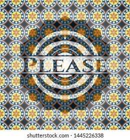 Please arabesque badge. arabic decoration.