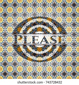Please arabesque style badge. arabic decoration.