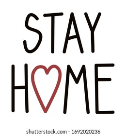 Please be at home. Self isolation. Quarantine Coronavirus. COVID-19. Vector illustration on a white background.