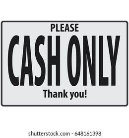 Please Cash Only Door Glass Sticker 