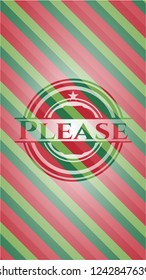 Please christmas emblem background.