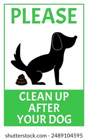 Por favor, limpia después de tu perro. Señal de limpieza de mascotas. Ningún signo de caca de perro gato aislado en el fondo blanco. No hay rastro de caca de perro.