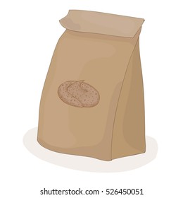 Please clean up after your dog. Paper package for a piece of shit. Vector turd