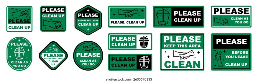 Please clean as you go sign