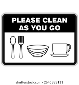 Please clean as you go, sign vector