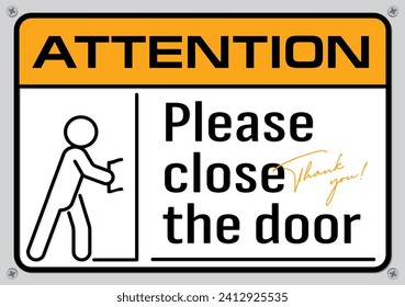 Always Close The Door Sign Vector, Always Close The Door, Close The Door  Sign, Close The Door Sign Vector PNG and Vector with Transparent Background  for Free Download