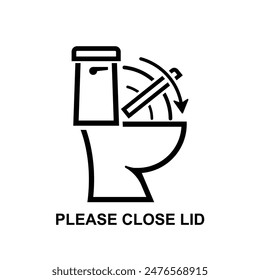 Please close lid before flushing sign isolated on background vector illustration