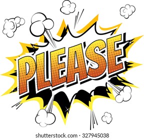 Please - Comic book style word