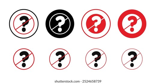 Por favor, não peça o sinal Coleção de vetor de contorno fino plano