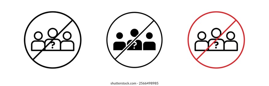 Please do not ask signs flat and linear vector illustration on white background.