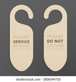 Please do not disturb door hanger. Servicing label for hotel rooms.