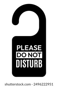 Please Do Not Disturb Door Hanger Vector. Quiet Environment Request. Do Not Bother.