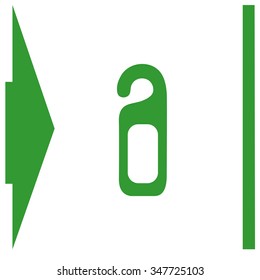 Please do not disturb door hanger vector icon.