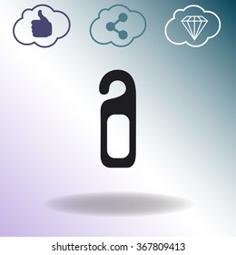 Please do not disturb door hanger vector icon.