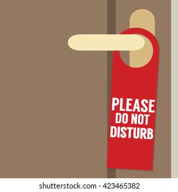 Please Do Not Disturb Door Hanger Vector Illustration