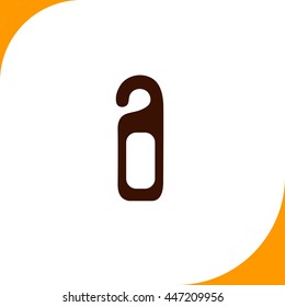 Please do not disturb door hanger sign. Brown icon on white background