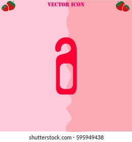 Please do not disturb door hanger vector  icon. Strawberry Background.