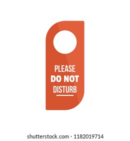 Please do not disturb hanger tag icon. Flat illustration of please do not disturb hanger tag vector icon for web design