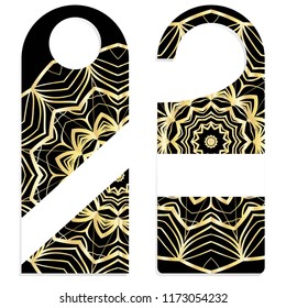 Please do not disturb hotel design with mandala ornament. Vector illustration