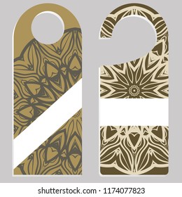 Please do not disturb hotel design with mandala ornament. Vector illustration