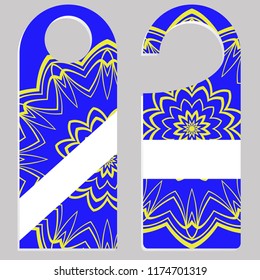 Please do not disturb hotel design with mandala ornament. Vector illustration