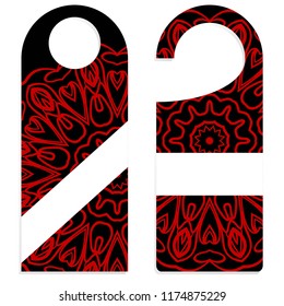 Please do not disturb hotel design with mandala ornament. Vector illustration