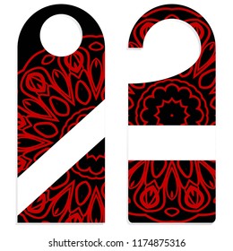 Please do not disturb hotel design with mandala ornament. Vector illustration