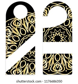 Please do not disturb hotel design with mandala ornament. Vector illustration