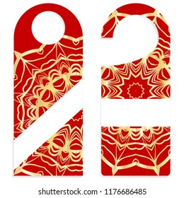Please do not disturb hotel design with mandala ornament. Vector illustration