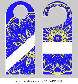 Please do not disturb hotel design with mandala ornament. Vector illustration
