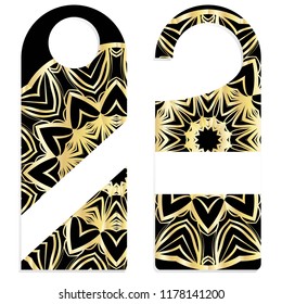 Please do not disturb hotel design with mandala ornament. Vector illustration