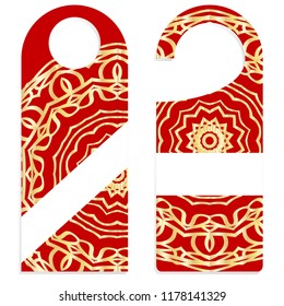 Please do not disturb hotel design with mandala ornament. Vector illustration