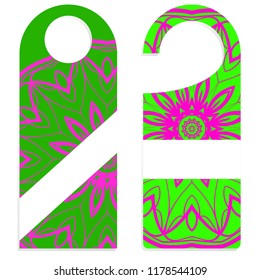 Please do not disturb hotel design with mandala ornament. Vector illustration