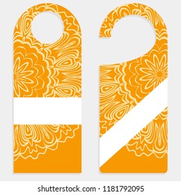Please do not disturb hotel design with mandala ornament. Vector illustration