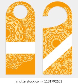 Please do not disturb hotel design with mandala ornament. Vector illustration