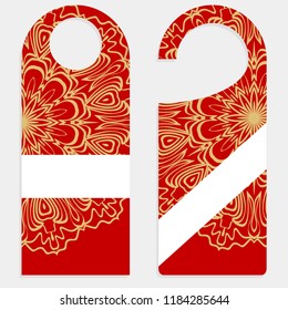 Please do not disturb hotel design with mandala ornament. Vector illustration