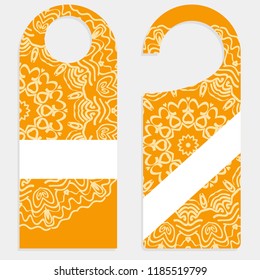 Please do not disturb hotel design with mandala ornament. Vector illustration