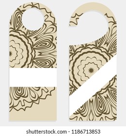 Please do not disturb hotel design with mandala ornament. Vector illustration