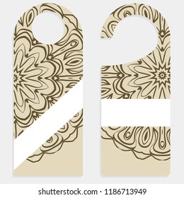 Please do not disturb hotel design with mandala ornament. Vector illustration