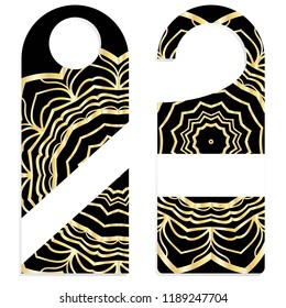 Please do not disturb hotel design with mandala ornament. Vector illustration