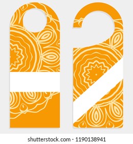 Please do not disturb hotel design with mandala ornament. Vector illustration