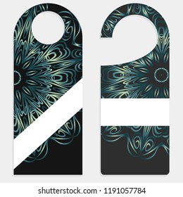 Please do not disturb hotel design with mandala ornament. Vector illustration