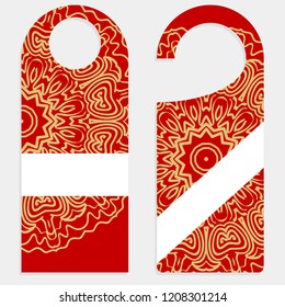 Please do not disturb hotel design with mandala ornament. Vector illustration