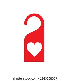 please do not disturb. hotel room hanger love. do not disturb heart. do not enter. vector. illustration